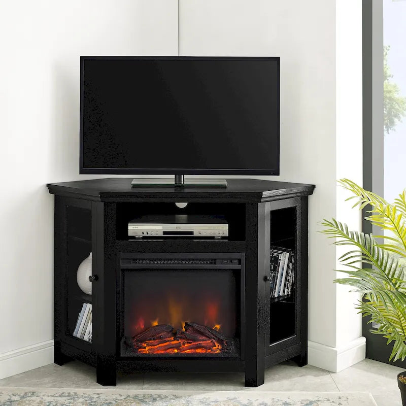 Meuble TV d'angle avec cheminée de 48 pouces