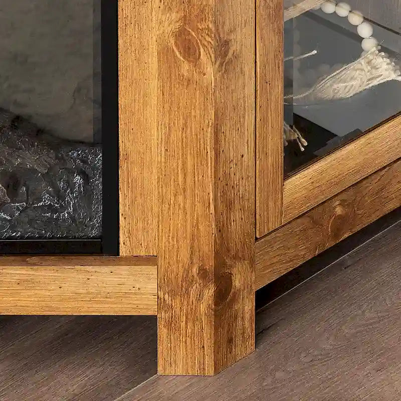 Meuble TV d'angle avec cheminée de 48 pouces