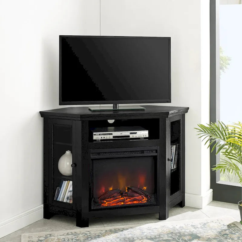 Meuble TV d'angle avec cheminée de 48 pouces