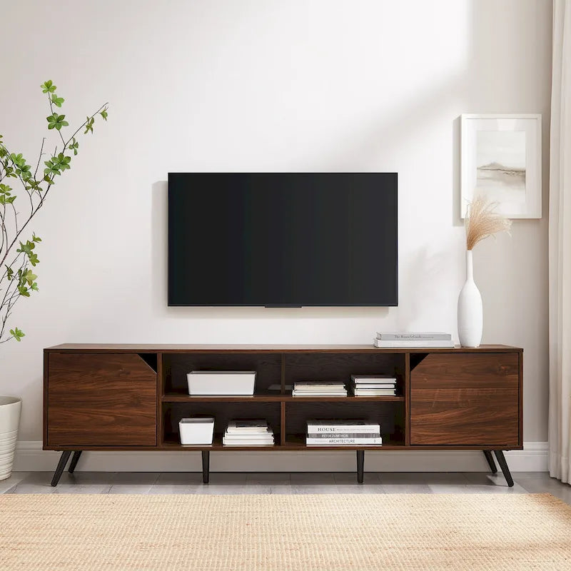 Meuble TV moderne du milieu du siècle de 70 pouces