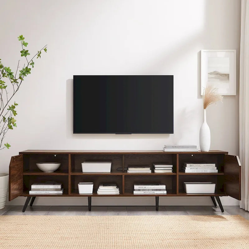 Meuble TV moderne du milieu du siècle de 70 pouces
