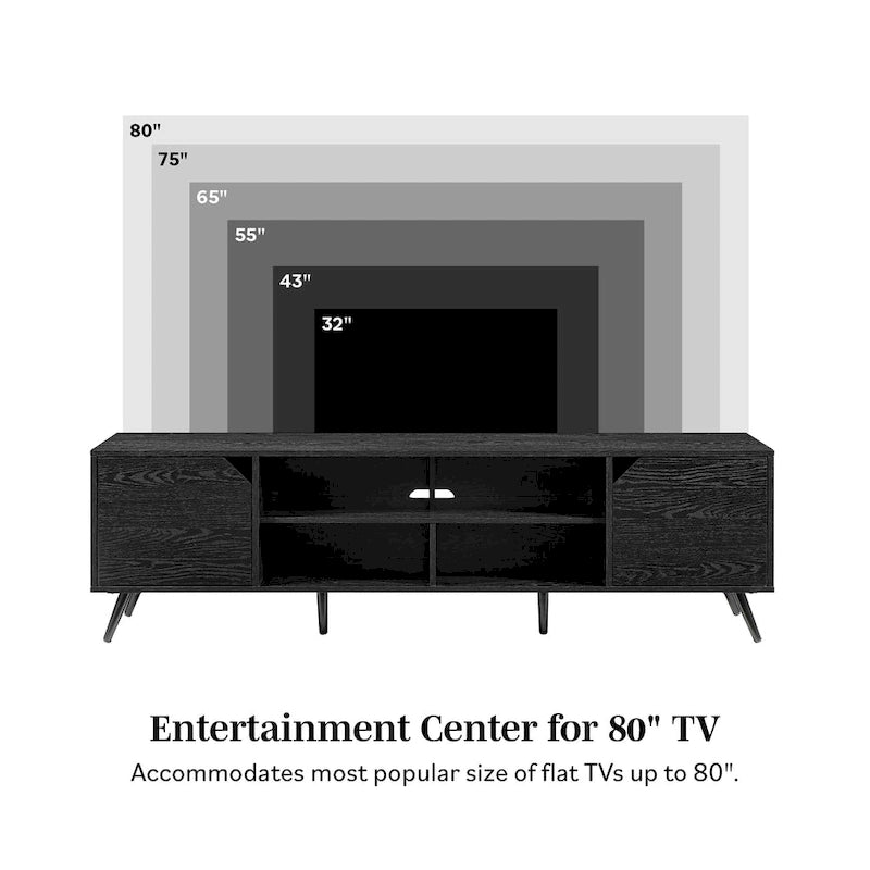 Meuble TV moderne du milieu du siècle de 70 pouces