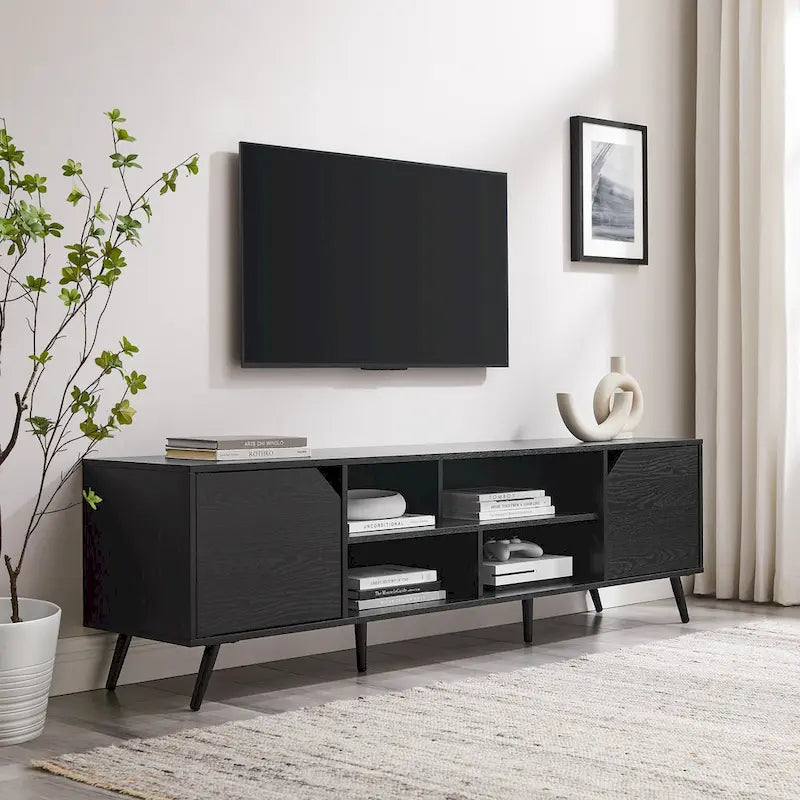 Meuble TV moderne du milieu du siècle de 70 pouces