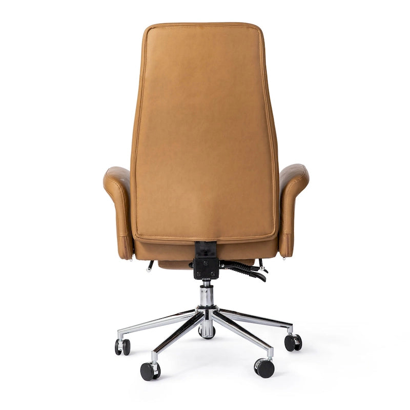 Chaise de bureau ergonomique moderne et réglable 49H, pivotante, avec dossier haut, accoudoirs et repose-pieds extensible