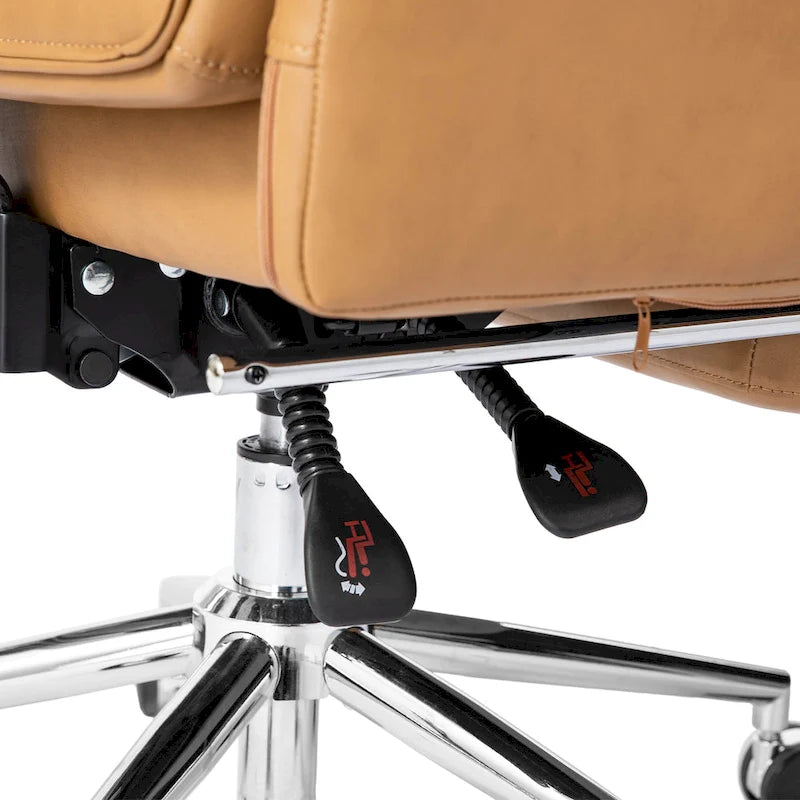 Chaise de bureau ergonomique moderne et réglable 49H, pivotante, avec dossier haut, accoudoirs et repose-pieds extensible