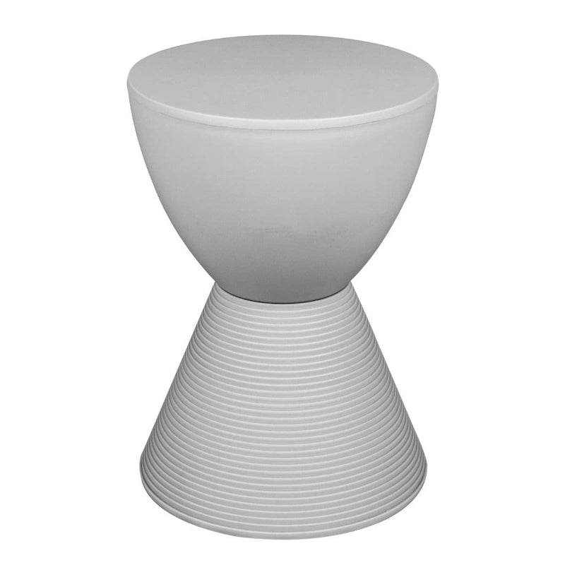 Table d'appoint ronde avec base striée et couvercle amovible