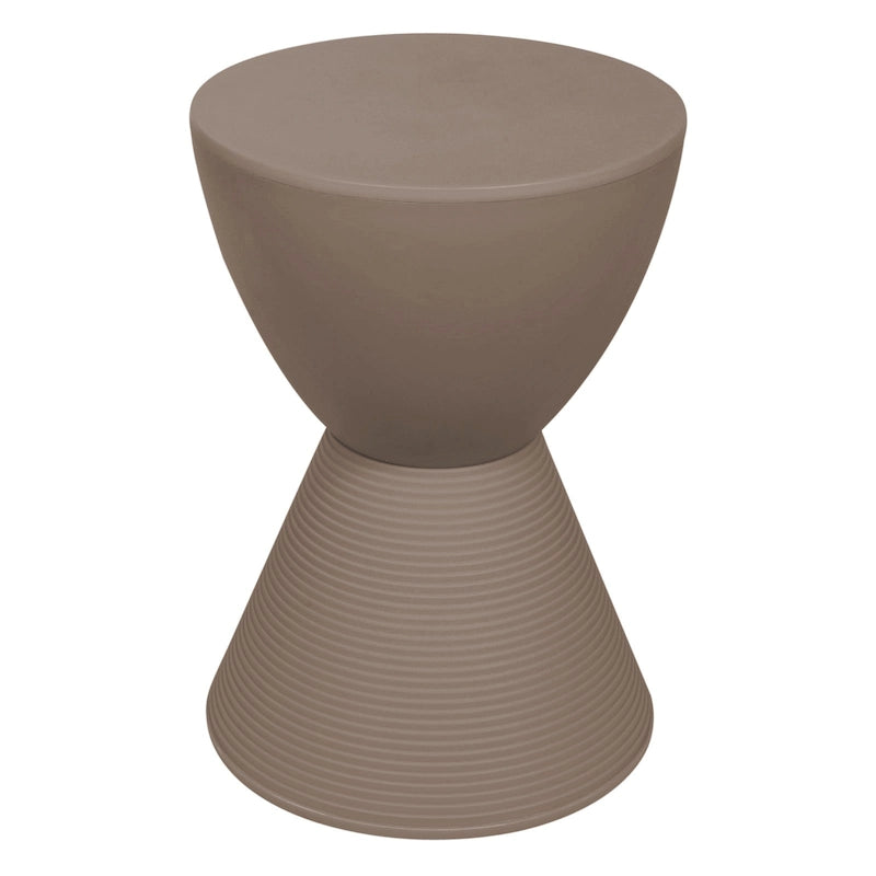 Table d'appoint ronde avec base striée et couvercle amovible