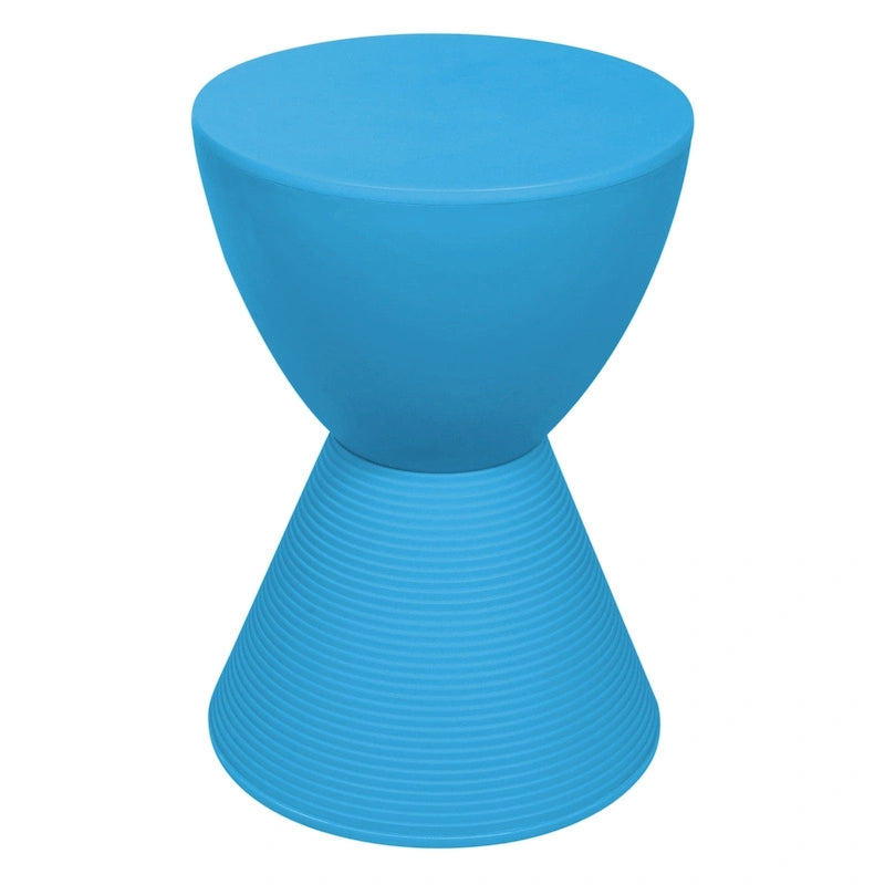 Table d'appoint ronde avec base striée et couvercle amovible