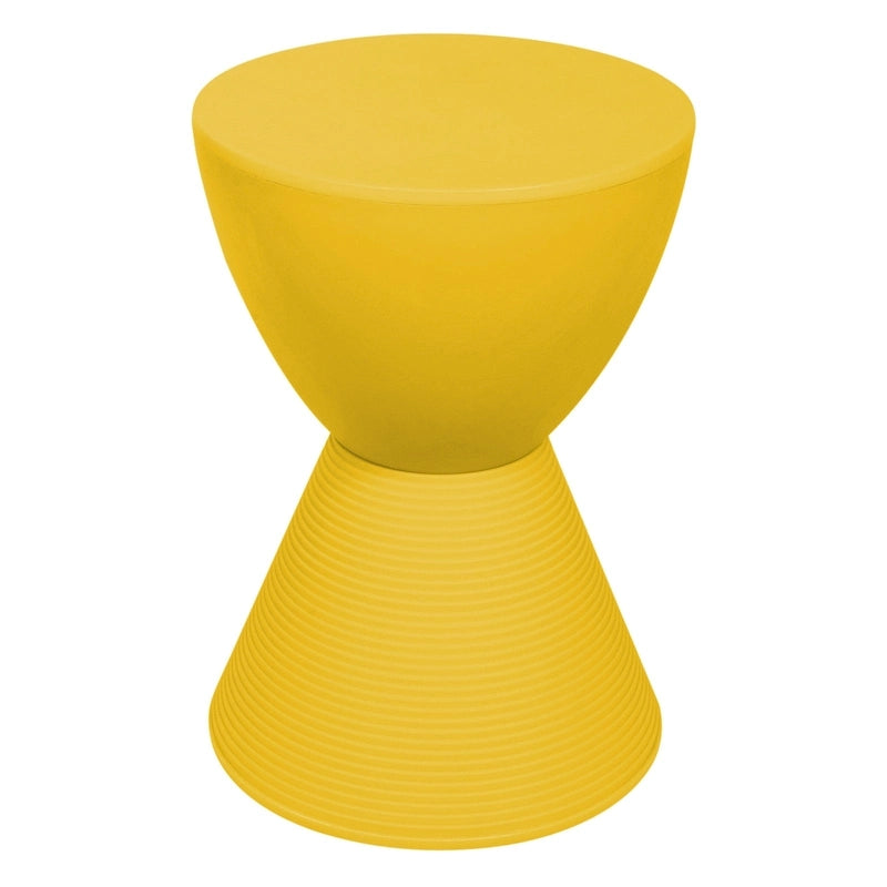 Table d'appoint ronde avec base striée et couvercle amovible