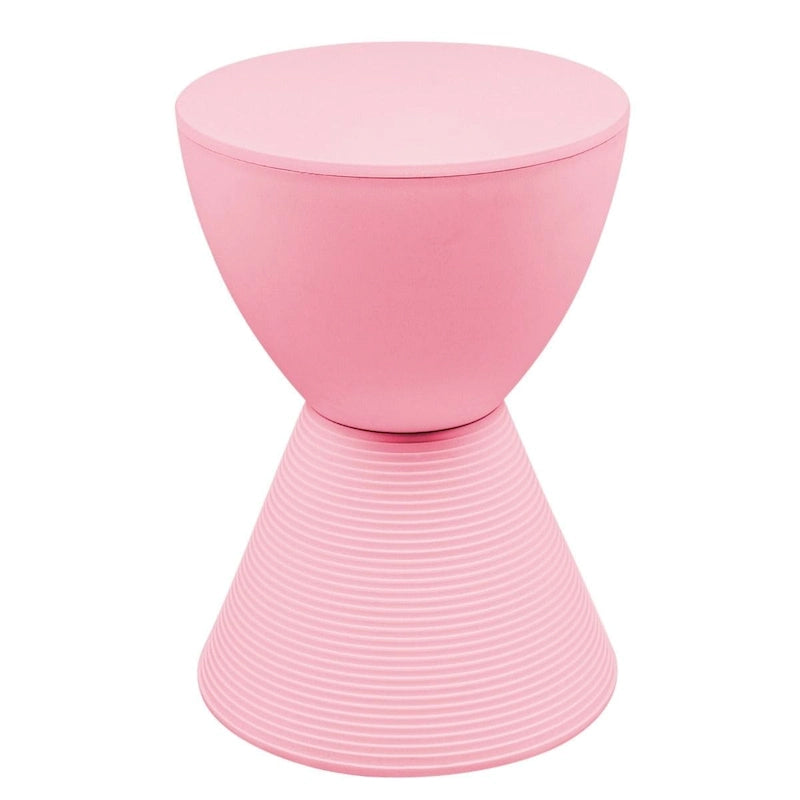 Table d'appoint ronde avec base striée et couvercle amovible