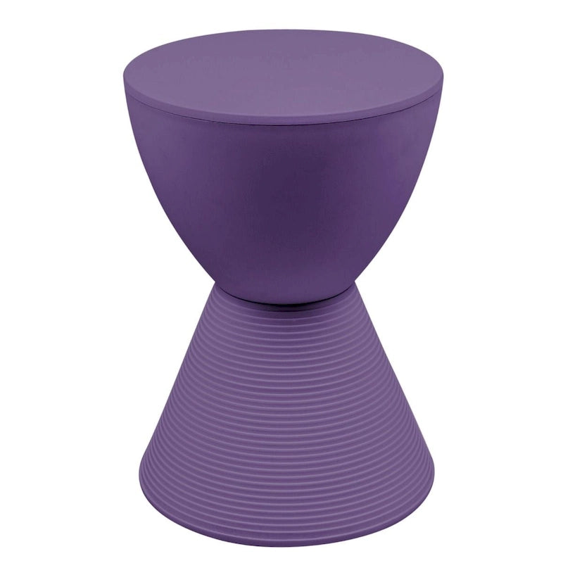 Table d'appoint ronde avec base striée et couvercle amovible