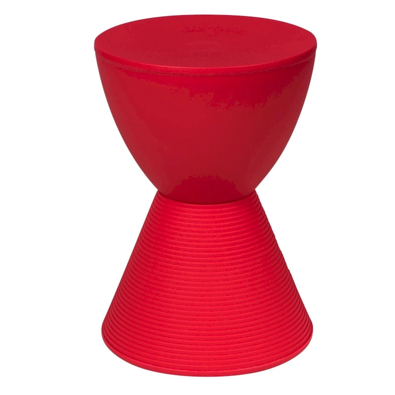 Table d'appoint ronde avec base striée et couvercle amovible