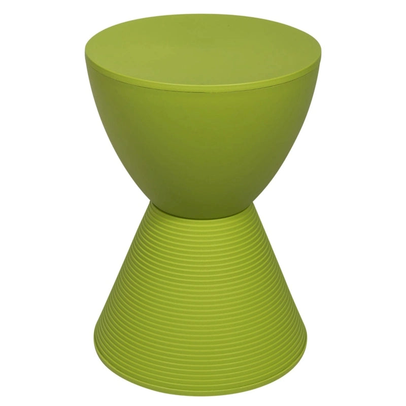 Table d'appoint ronde avec base striée et couvercle amovible