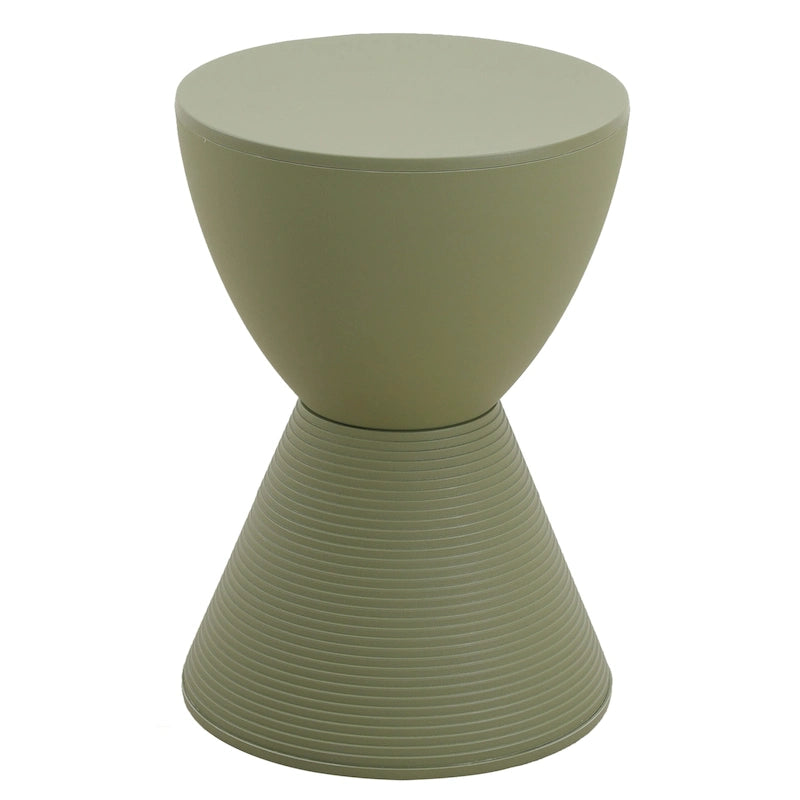 Table d'appoint ronde avec base striée et couvercle amovible