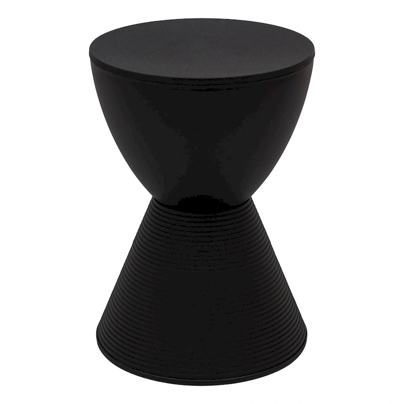 Table d'appoint ronde avec base striée et couvercle amovible