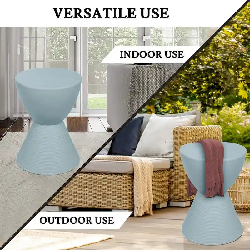 Table d'appoint ronde avec base striée et couvercle amovible