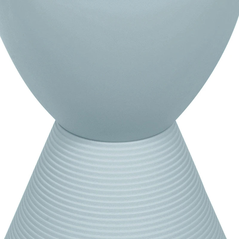Table d'appoint ronde avec base striée et couvercle amovible