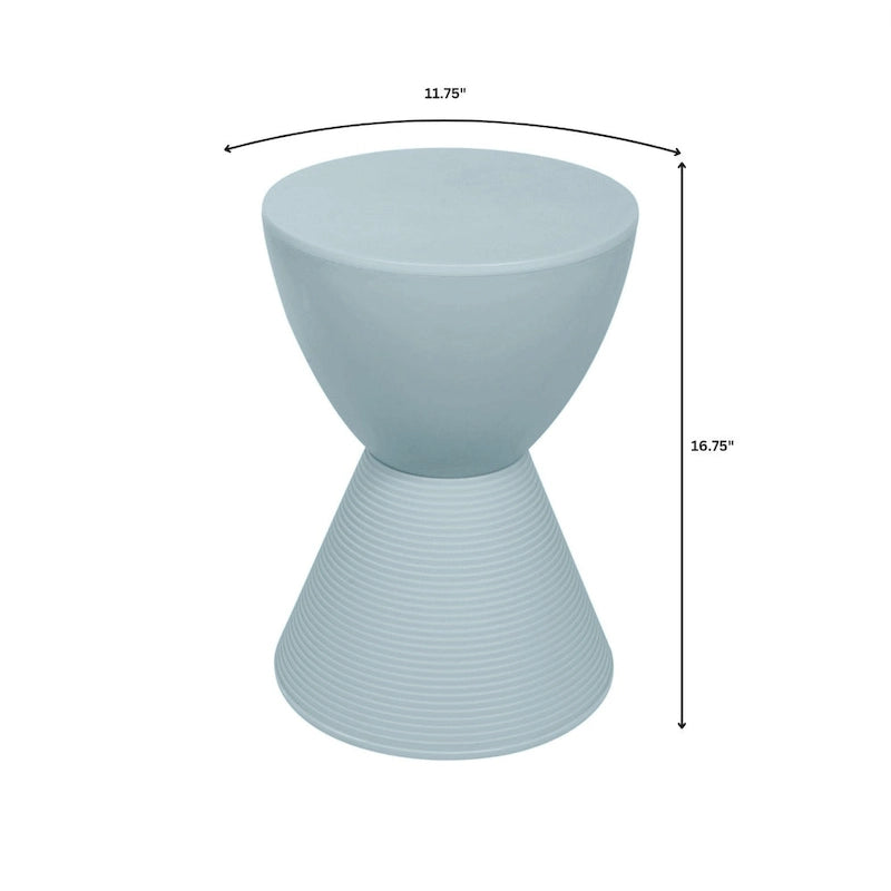 Table d'appoint ronde avec base striée et couvercle amovible