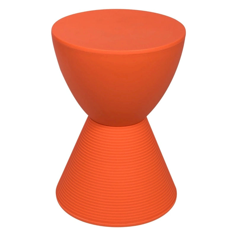 Table d'appoint ronde avec base striée et couvercle amovible