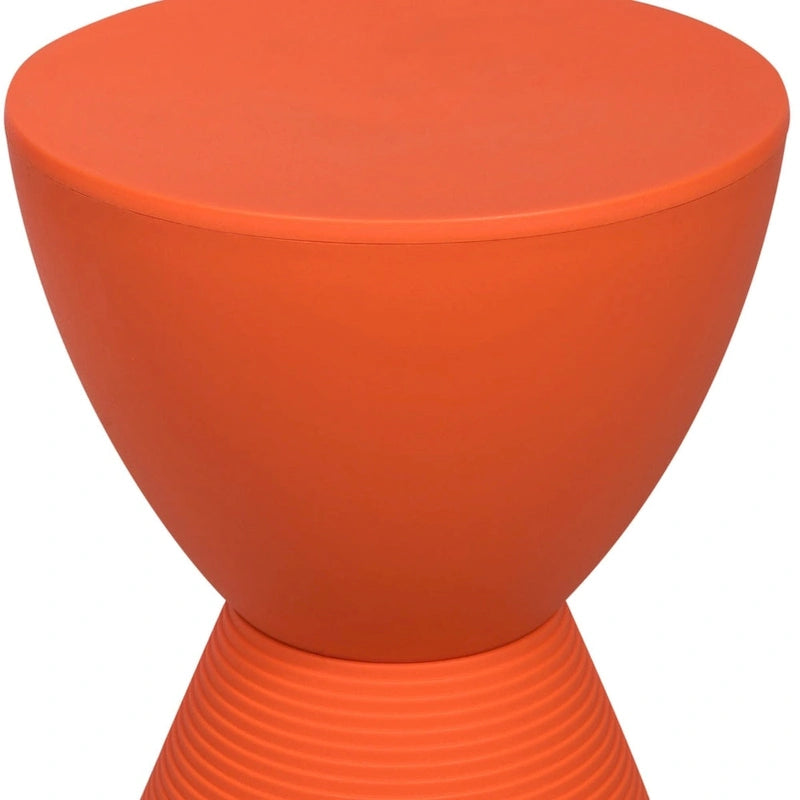 Table d'appoint ronde avec base striée et couvercle amovible
