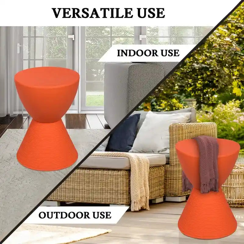Table d'appoint ronde avec base striée et couvercle amovible