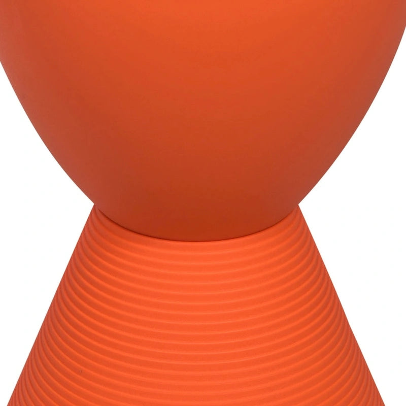 Table d'appoint ronde avec base striée et couvercle amovible