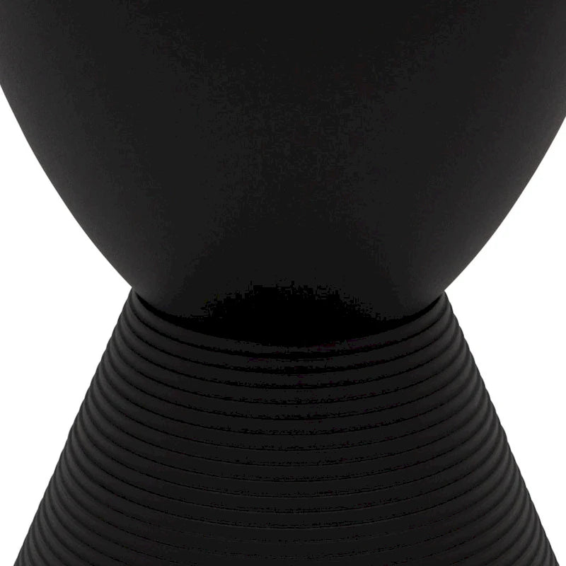 Table d'appoint ronde avec base striée et couvercle amovible