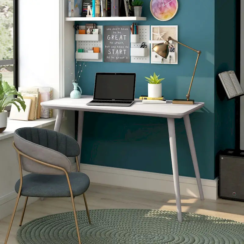 Bureau informatique contemporain à bord biseauté de 47 pouces