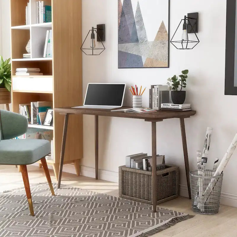 Bureau informatique contemporain à bord biseauté de 47 pouces