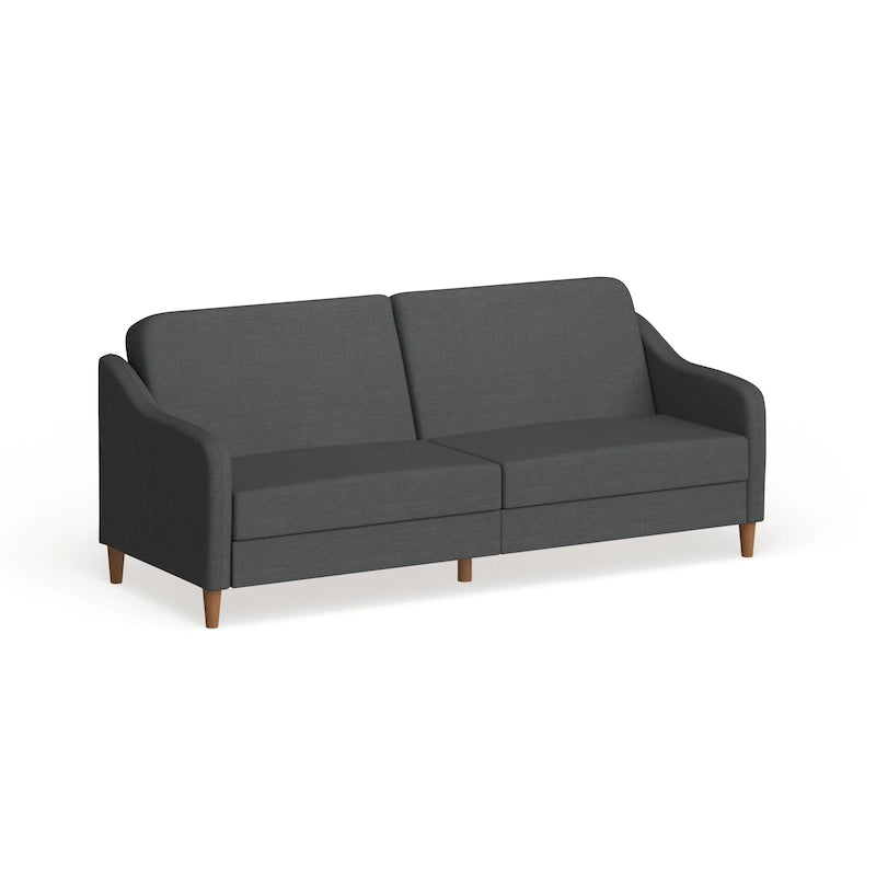 Canapé-lit futon convertible avec ressorts ensachés et pieds en bois
