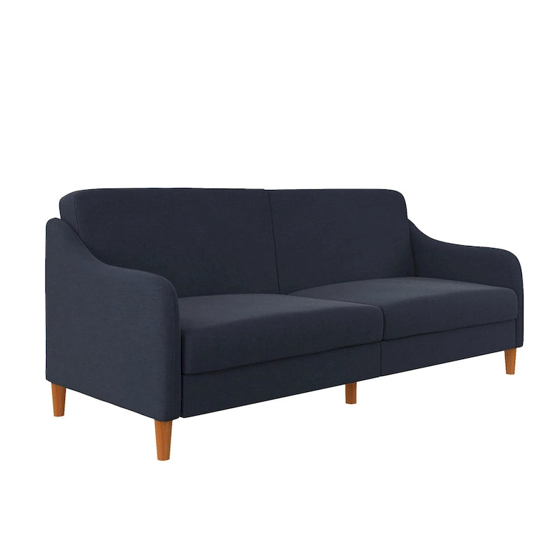 Canapé-lit futon convertible avec ressorts ensachés et pieds en bois