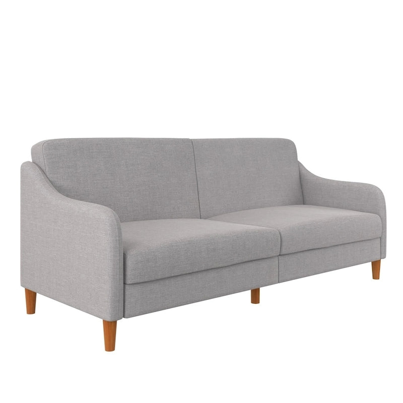 Canapé-lit futon convertible avec ressorts ensachés et pieds en bois