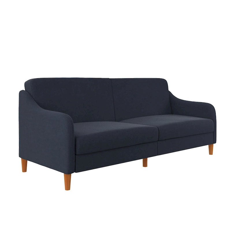 Canapé-lit futon convertible avec ressorts ensachés et pieds en bois