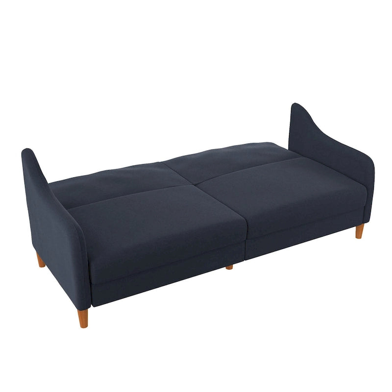 Canapé-lit futon convertible avec ressorts ensachés et pieds en bois