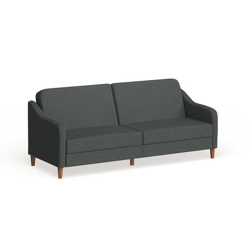 Canapé-lit futon convertible avec ressorts ensachés et pieds en bois