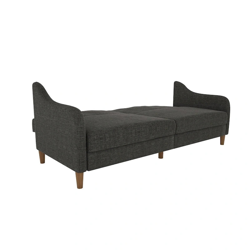 Canapé-lit futon convertible avec ressorts ensachés et pieds en bois