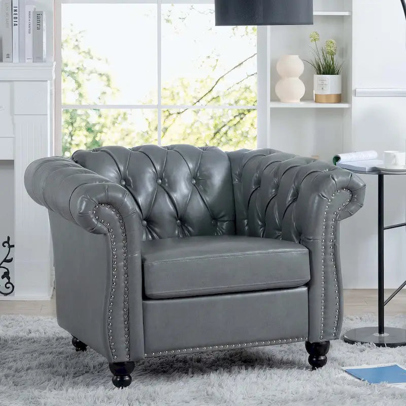 Canapé confortable pour le salon, avec accoudoirs roulés plissés serrés