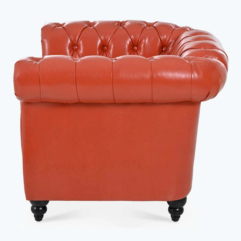 Canapé confortable pour le salon, avec accoudoirs roulés plissés serrés