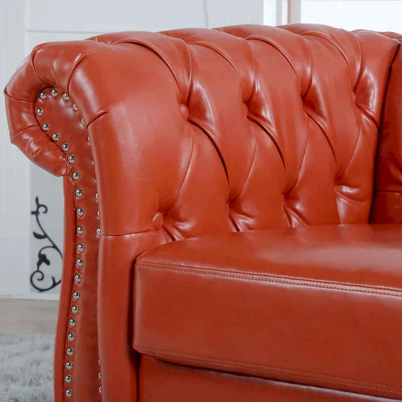 Canapé confortable pour le salon, avec accoudoirs roulés plissés serrés