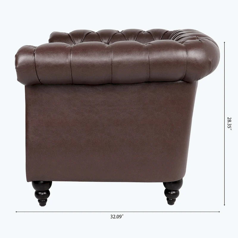 Canapé confortable pour le salon, avec accoudoirs roulés plissés serrés