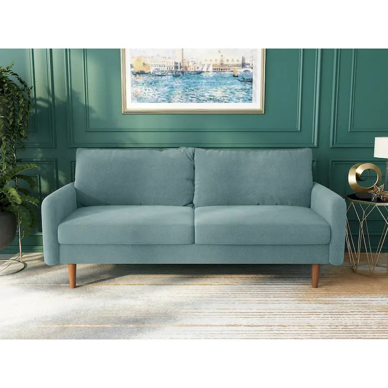 Canapé en velours de 178 cm avec accoudoirs carrés et pieds en bois massif – Plusieurs coloris
