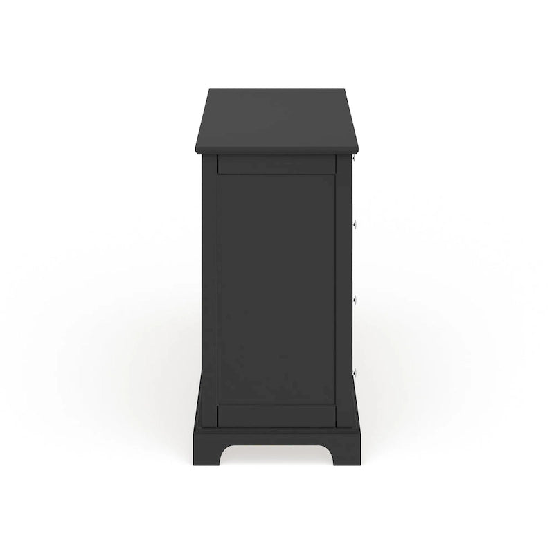 Commode en bois noir et miroir assorti en option