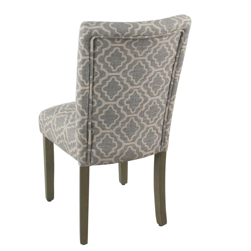 Chaise de salle à manger géométrique gris cendré (lot de 2)