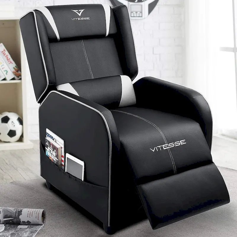 Fauteuil Inclinable de Gaming Style Course, Dossier Haut, Fauteuils Inclinables de Salon, Sièges de Cinéma