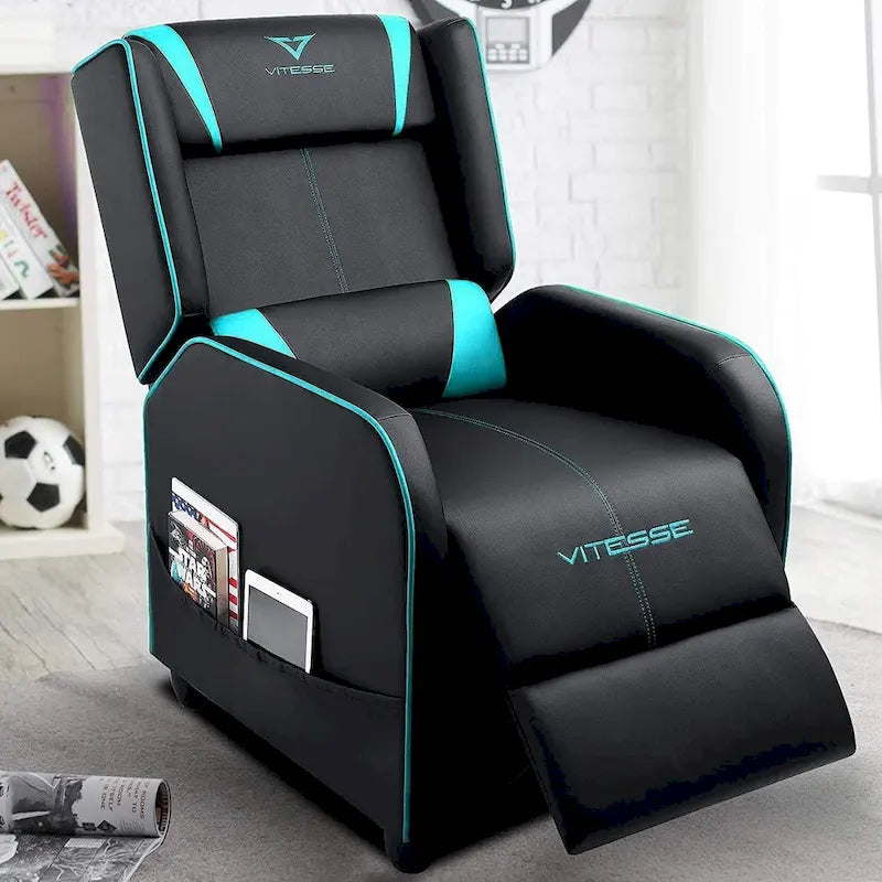 Fauteuil Inclinable de Gaming Style Course, Dossier Haut, Fauteuils Inclinables de Salon, Sièges de Cinéma