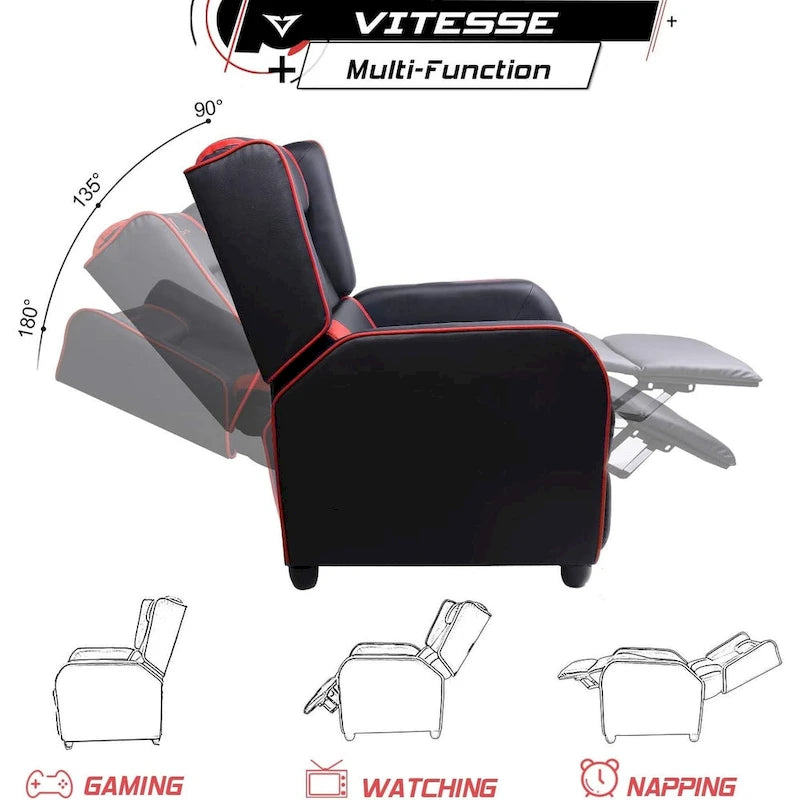 Fauteuil Inclinable de Gaming Style Course, Dossier Haut, Fauteuils Inclinables de Salon, Sièges de Cinéma