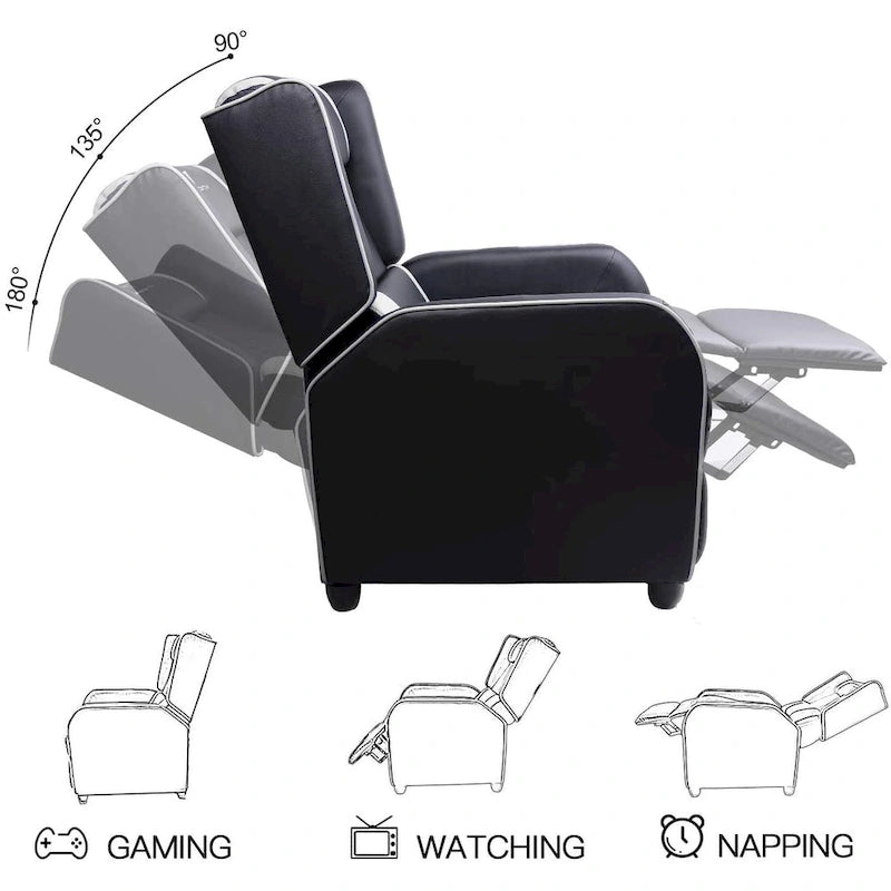 Fauteuil Inclinable de Gaming Style Course, Dossier Haut, Fauteuils Inclinables de Salon, Sièges de Cinéma
