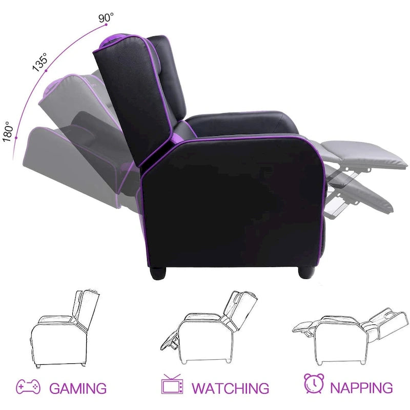 Fauteuil Inclinable de Gaming Style Course, Dossier Haut, Fauteuils Inclinables de Salon, Sièges de Cinéma