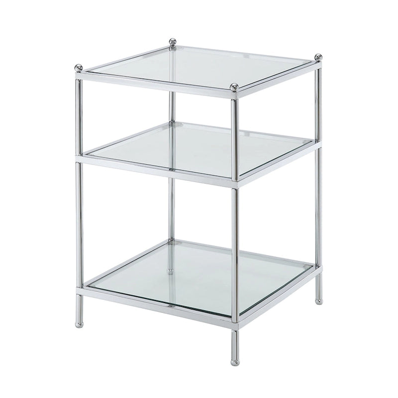 Table d'appoint en verre à 3 niveaux