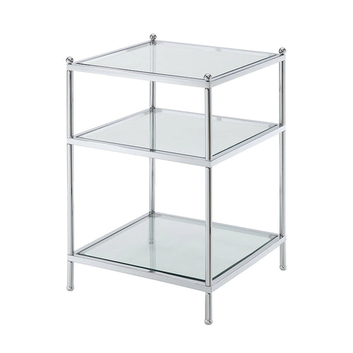 Table d'appoint en verre à 3 niveaux